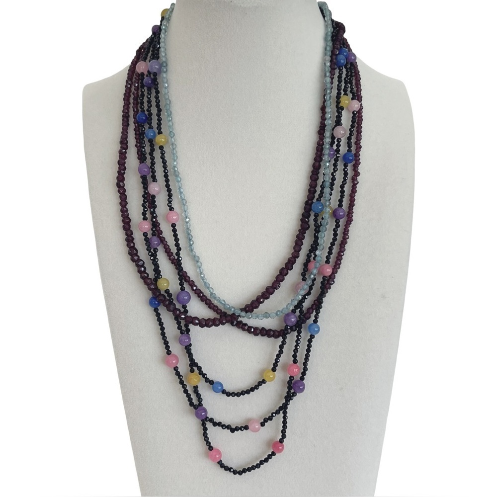 Multicolor Crystal Layered Necklaces